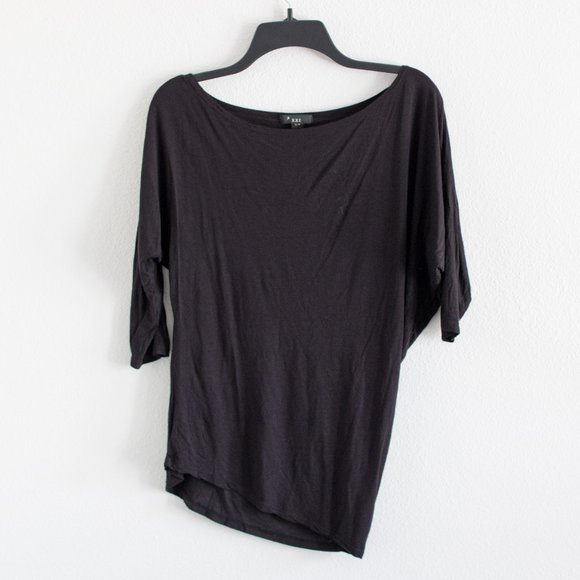 Forever 21 Tops - Forever 21 Black Dolman Sleeve Asymmetrical Hem
